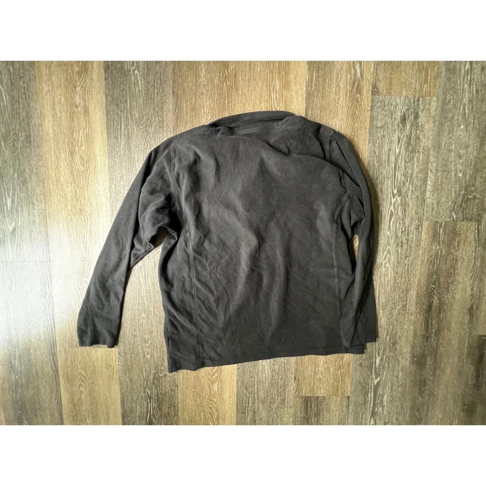 Columbia Fleece Pullover Mens Large Black Quarter Zip Mock Neck Long Sleeve Logo